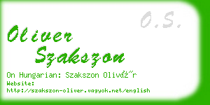 oliver szakszon business card